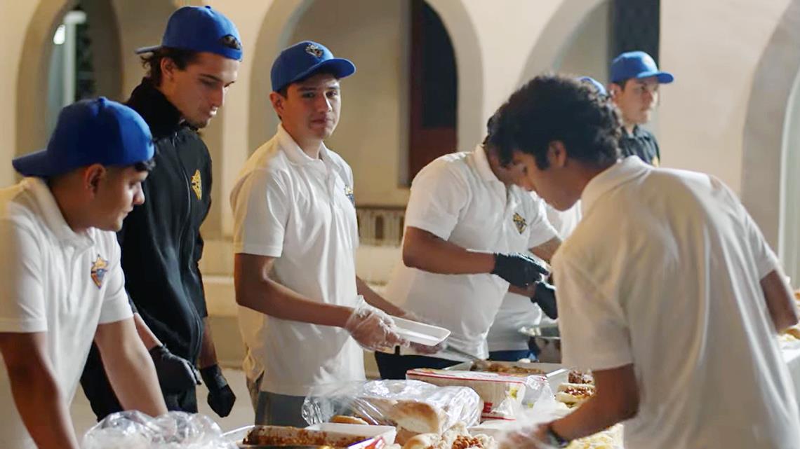 Knights from Nuestra Señora del Refugio University Council 18590 in Monterrey, Mexico